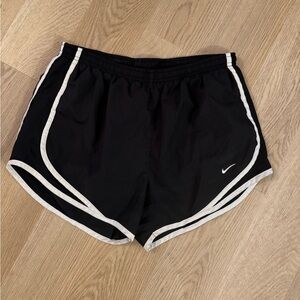 Nike Women's Black and White Athletic Shorts